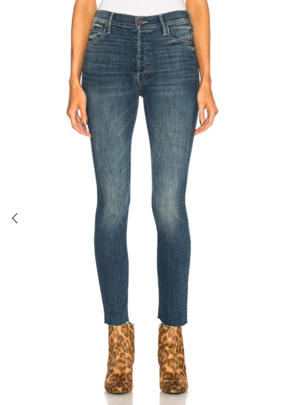 MOTHER The Stunner Ankle Fray Cropped Jeans in Whatcha Got Cookin Sz 24